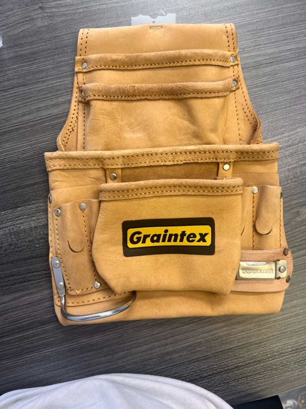 Tan Leather Tool Belt Pouch for Men